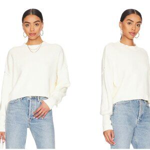 NEW FREE PEOPLE Easy Street Crop Sweater   for women CREAM 1225 3t0